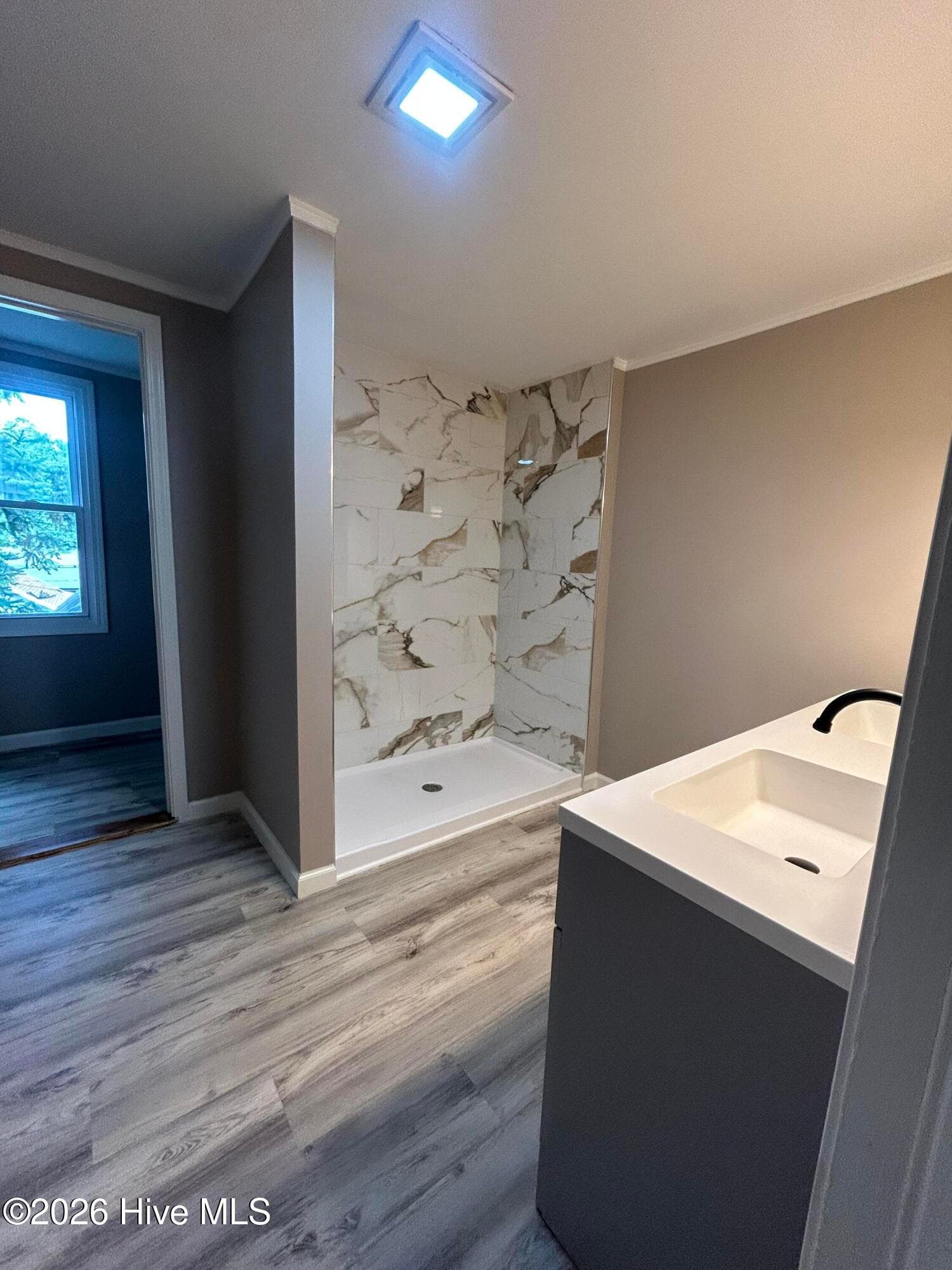 Master bathroom with walk-in shower - 414 N Center Street, Mount Olive, NC 28365