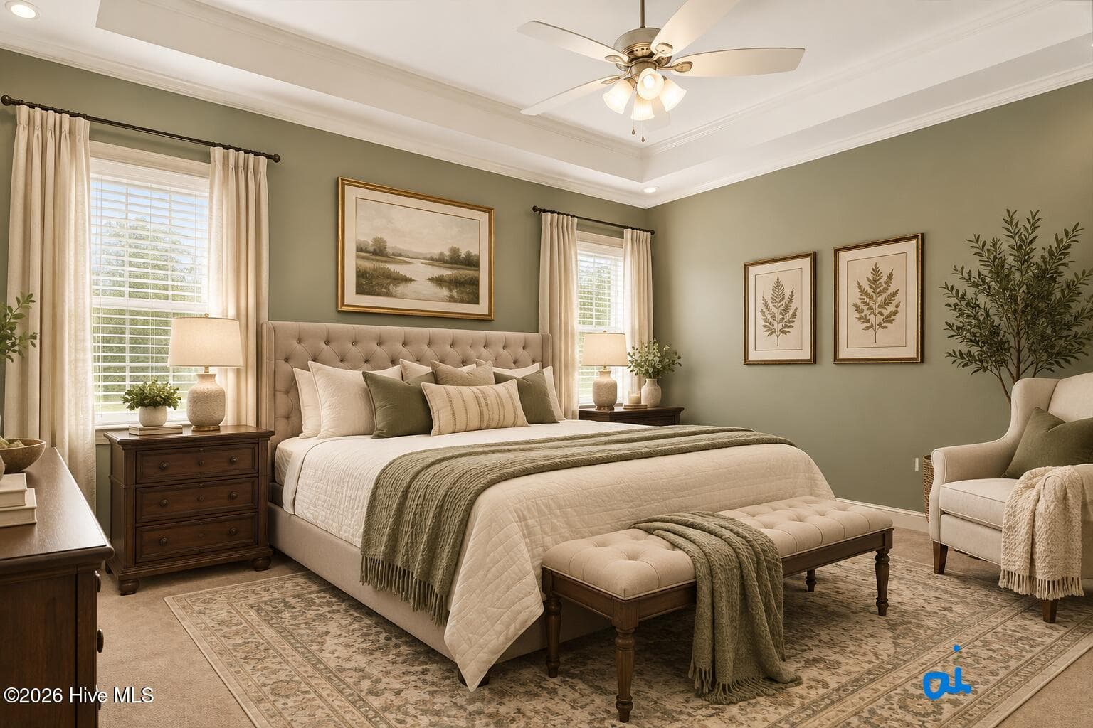 Master bedroom ai staging - 105 Pointe Drive, La Grange, NC 28551