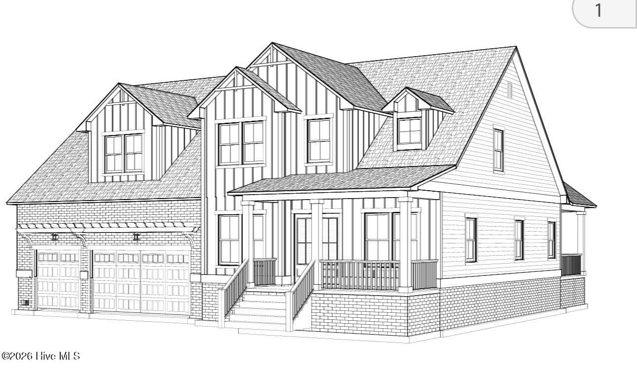 Front elevation drawing. - 550 Glenburnie Street NW, Calabash, NC 28467