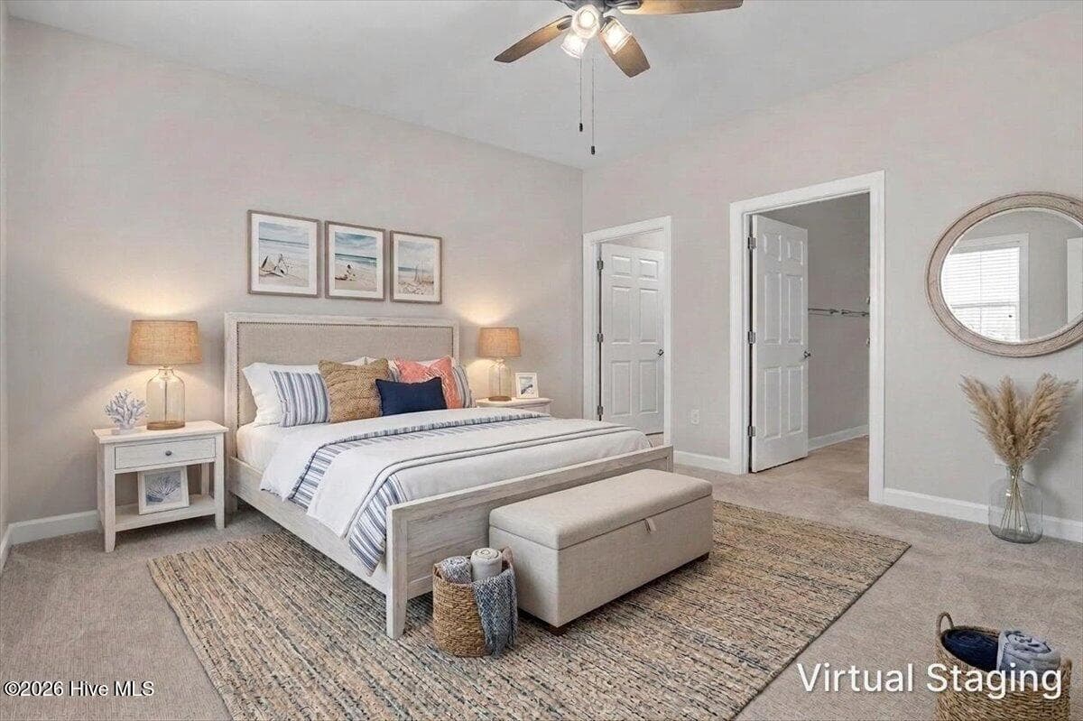 Primary Bedroom Staged - 5006 Carleton Drive Unit 121, Wilmington, NC 28403