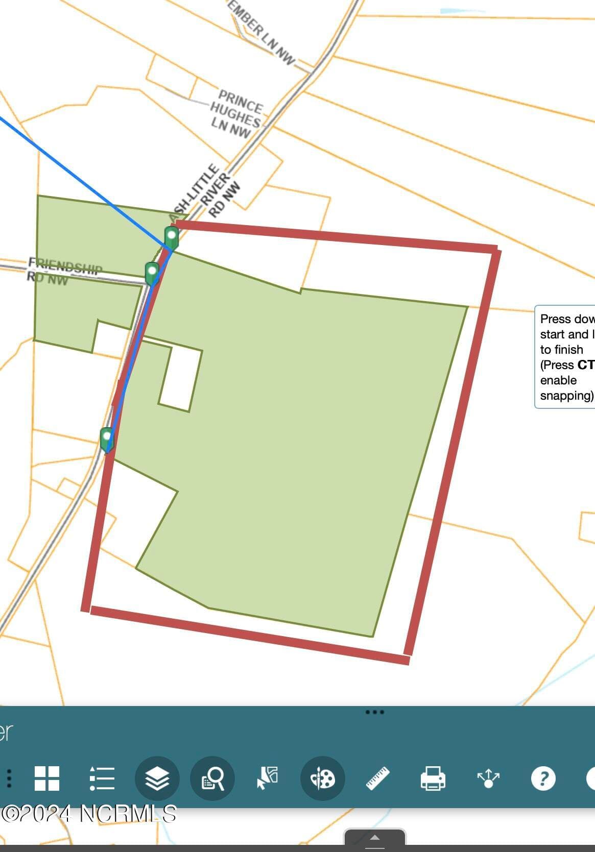 Area highlighted in red is subject property. - Tbd Ash Little River Road NW, Ash, NC 28420
