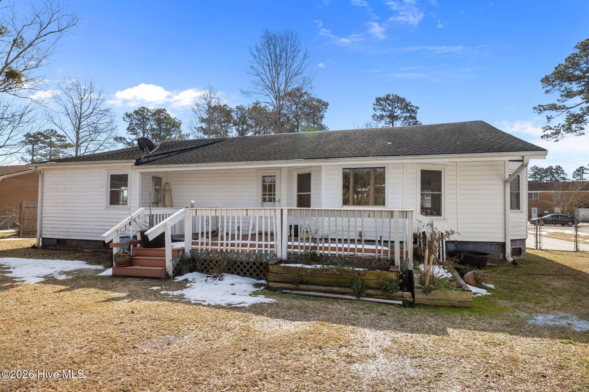 Rear View with deck - 110 Speight Street, Havelock, NC 28532