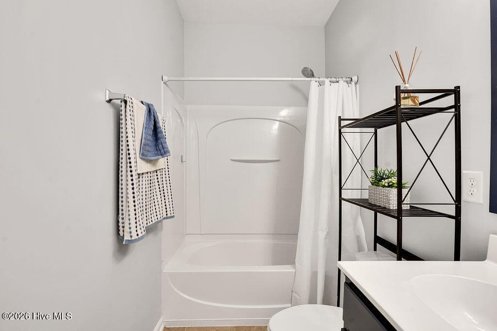 downstairs bathroom - 5010 Portside Drive, Southport, NC 28461