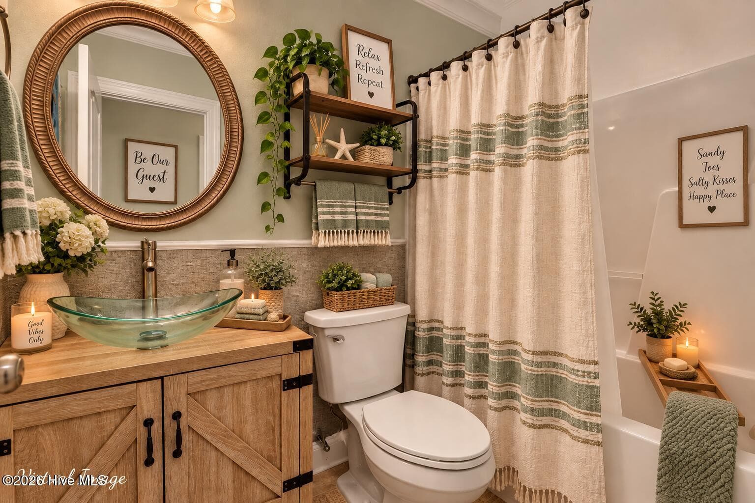 Stylish guest bathroom - 125 Mom Lane, New Bern, NC 28562
