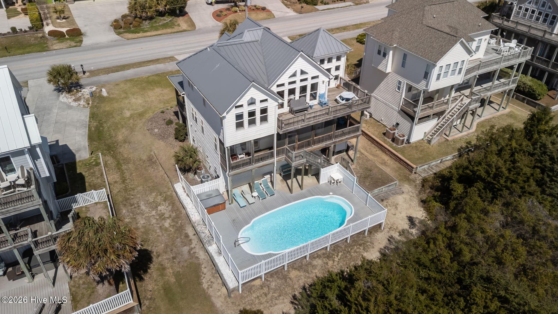 Aerial view of pool - 2009 Emerald Drive, Emerald Isle, NC 28594