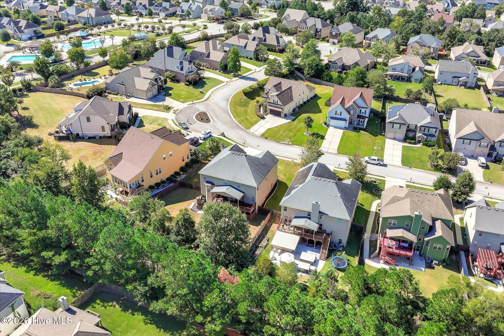 AERIAL VIEW OF HOME IN "THE OCONEE" of CRAWFORD CREEK - 552 Oconee Circle, Evans, GA 30809