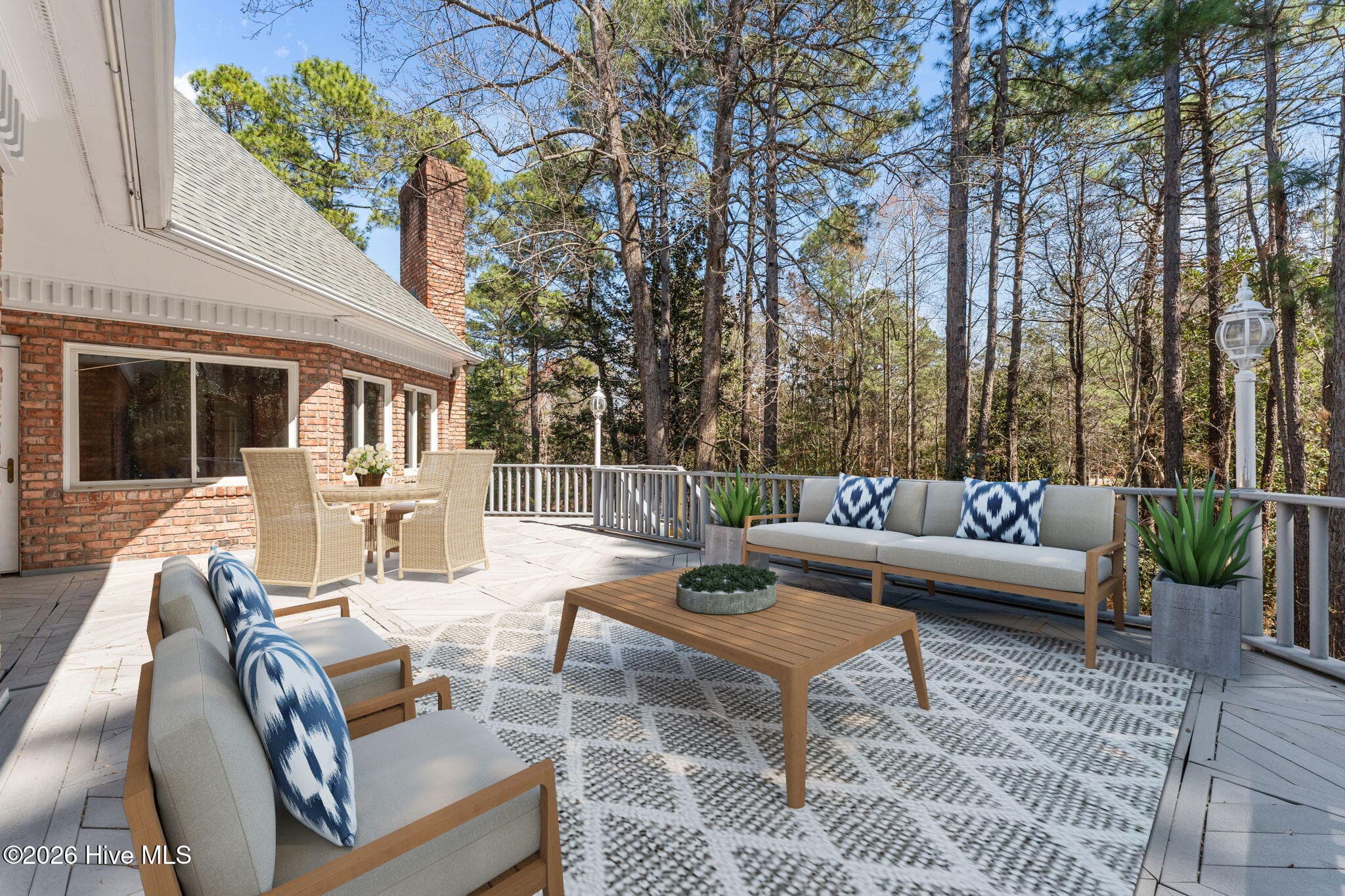 Virtual staging of deck. - 22 Lochmere Drive, Pinehurst, NC 28374