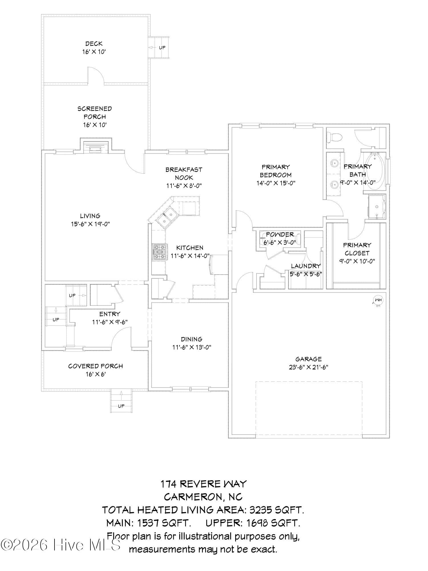 floor plan-main level - 174 Revere Way, Cameron, NC 28326