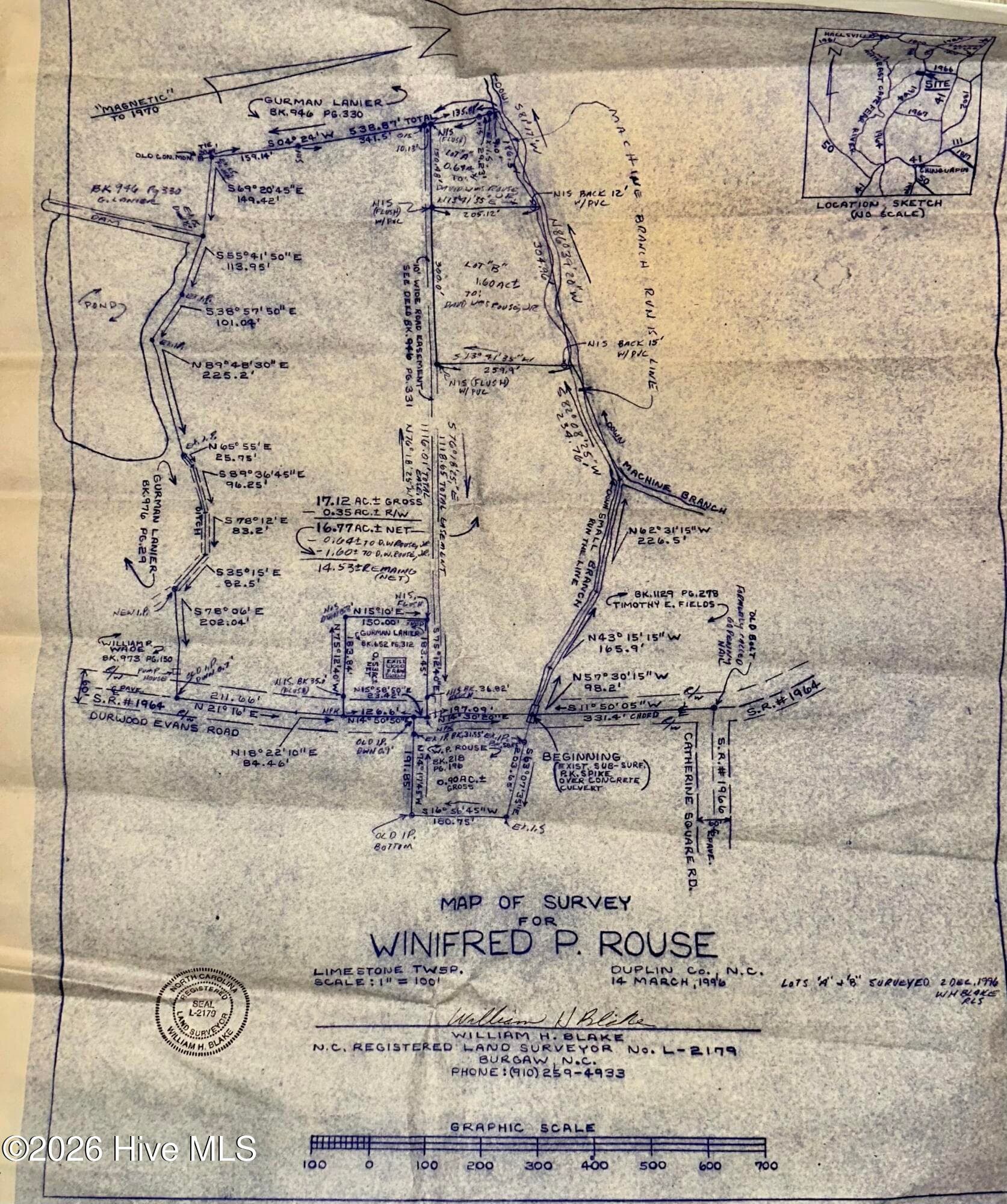ORIGINAL SURVEY - 125 Plina Lane, Beulaville, NC 28518