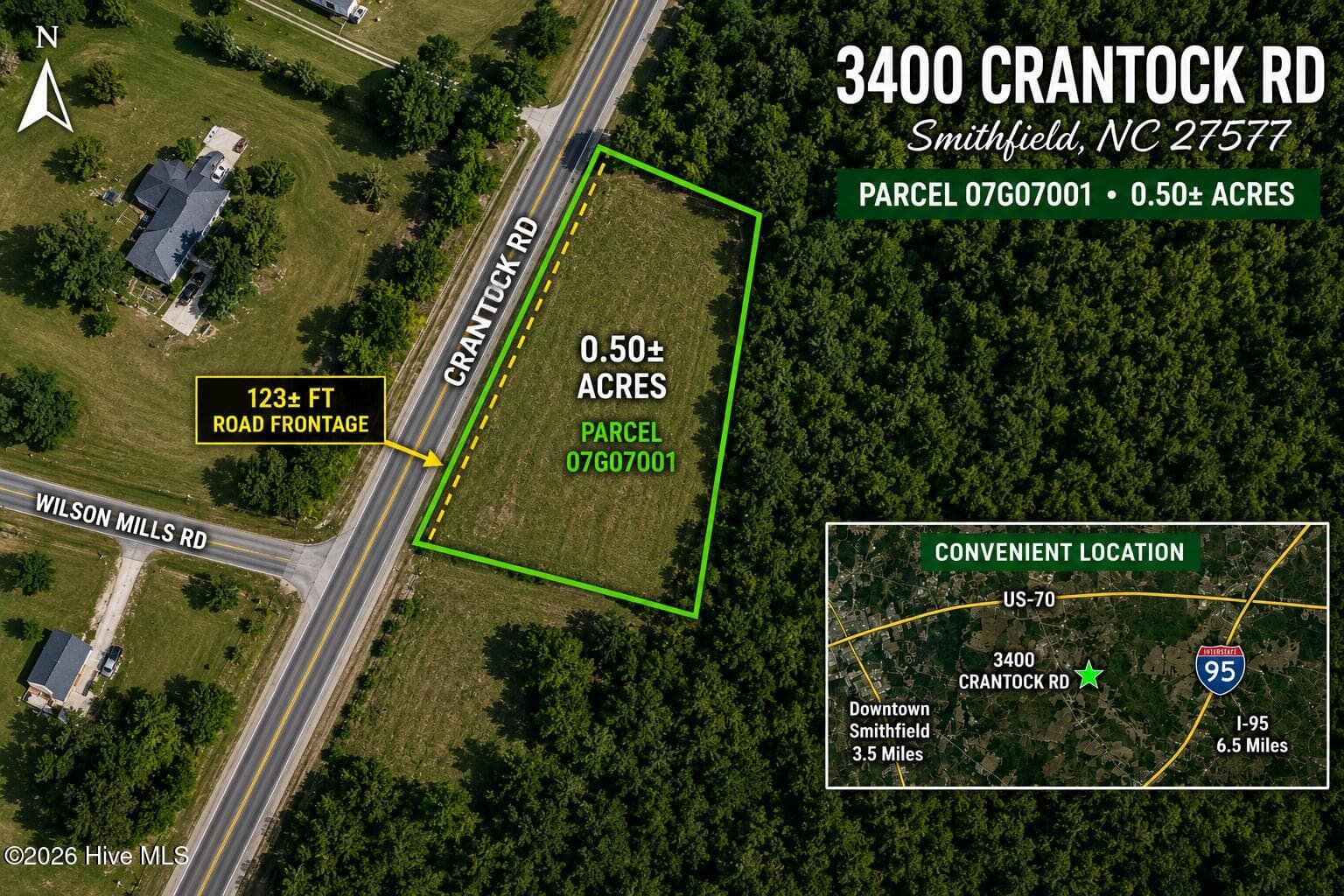 Wooded at 1 Crantock Road, Smithfield, NC 27577, photo 2 of 2