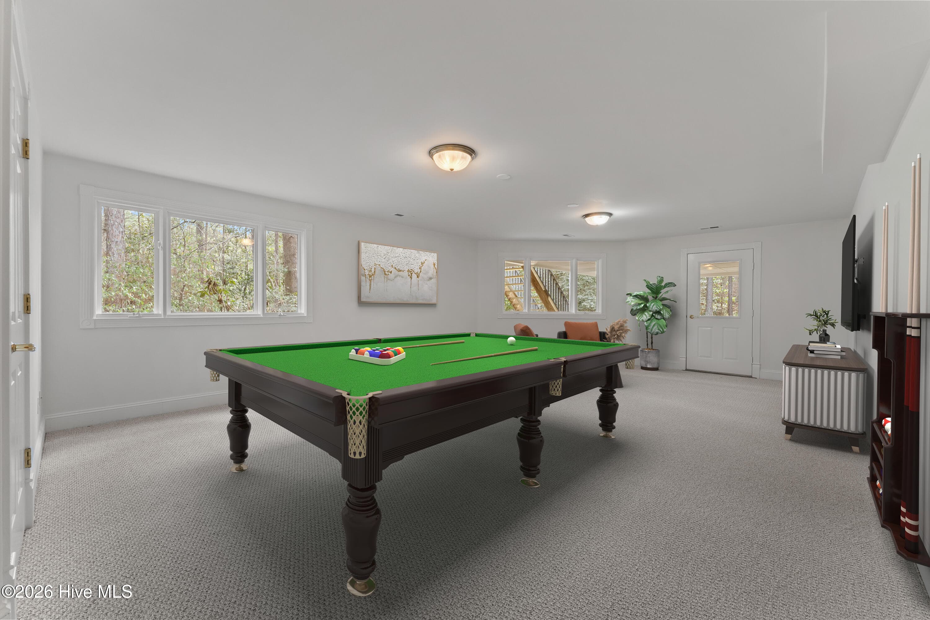 Virtual display of recreation room with billiards table. - 22 Lochmere Drive, Pinehurst, NC 28374
