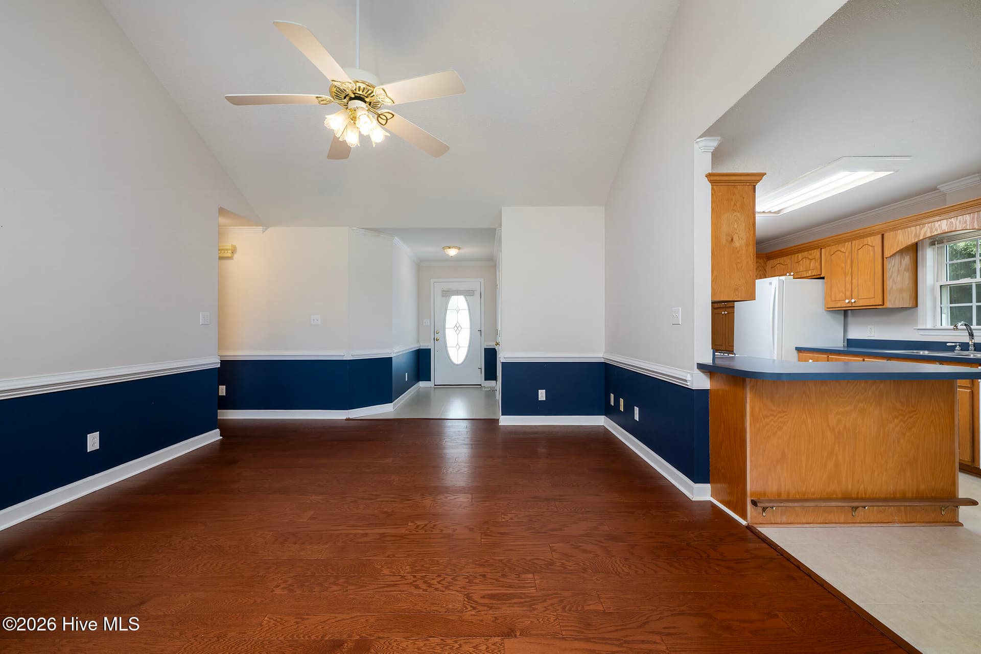 Living Room under a Vaulted Ceiling - 104 Trawick Drive, La Grange, NC 28551