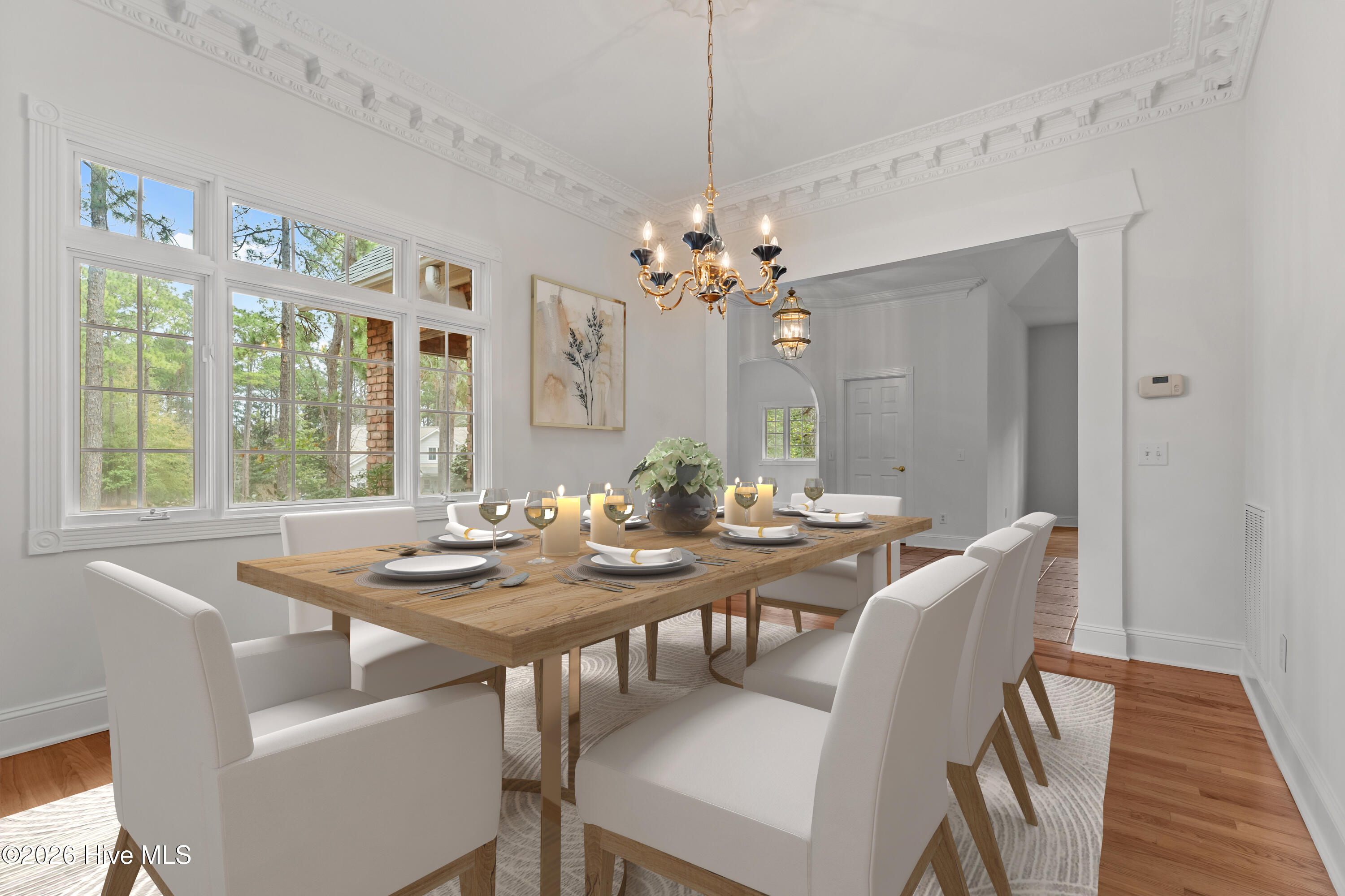 Virtual staging of dining room - 22 Lochmere Drive, Pinehurst, NC 28374