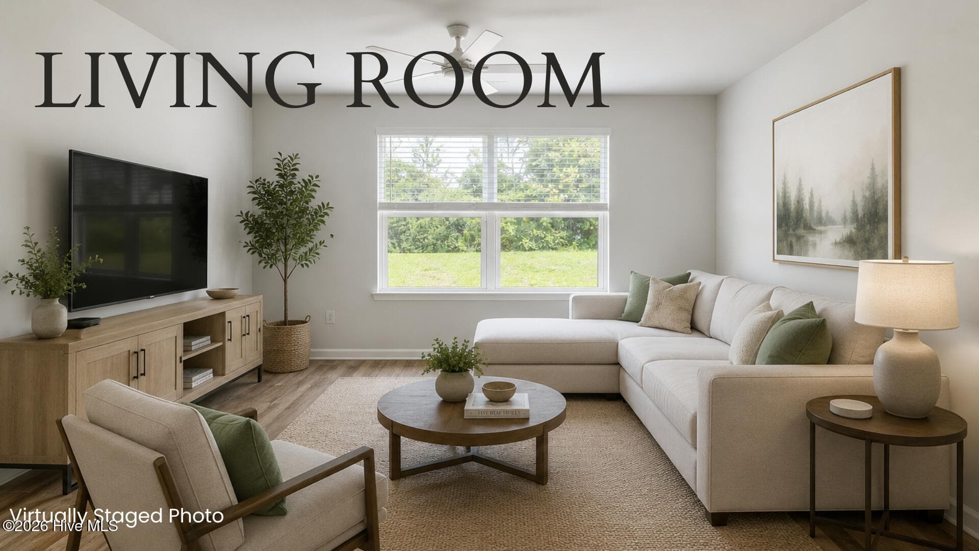 Virtually staged living room - 1774 Culdees Lane SE, Bolivia, NC 28422