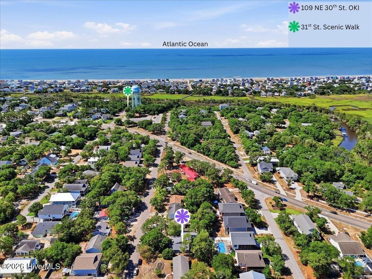 House is very near the 31 Scenic walkway to beach and the Oak Island Rec Center - 109 NE 30th Street, Oak Island, NC 28465