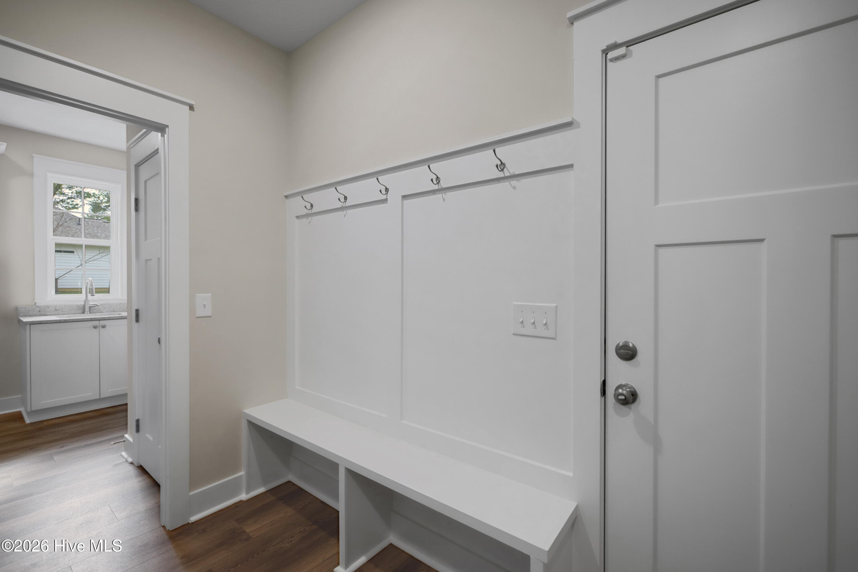 Convenient bench at the garage entry - 1200 Bellingham Drive, Beech Island, SC 29842