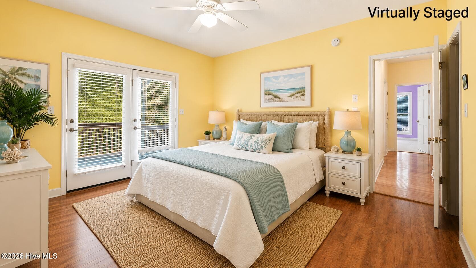 Virually Staged Primary Bedroom 2 (Located on Second Level) - 1103 Timber Trail, Emerald Isle, NC 28594