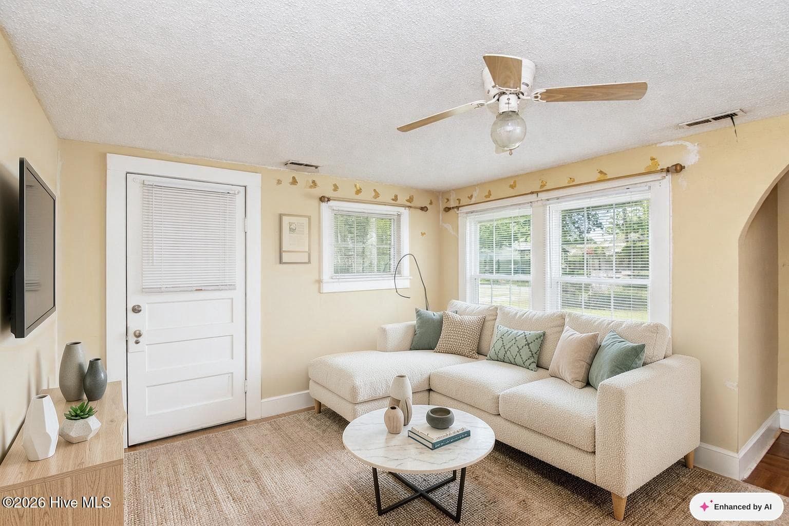 Living room - virtually staged. - 1601 Washington Street E, Wilson, NC 27893