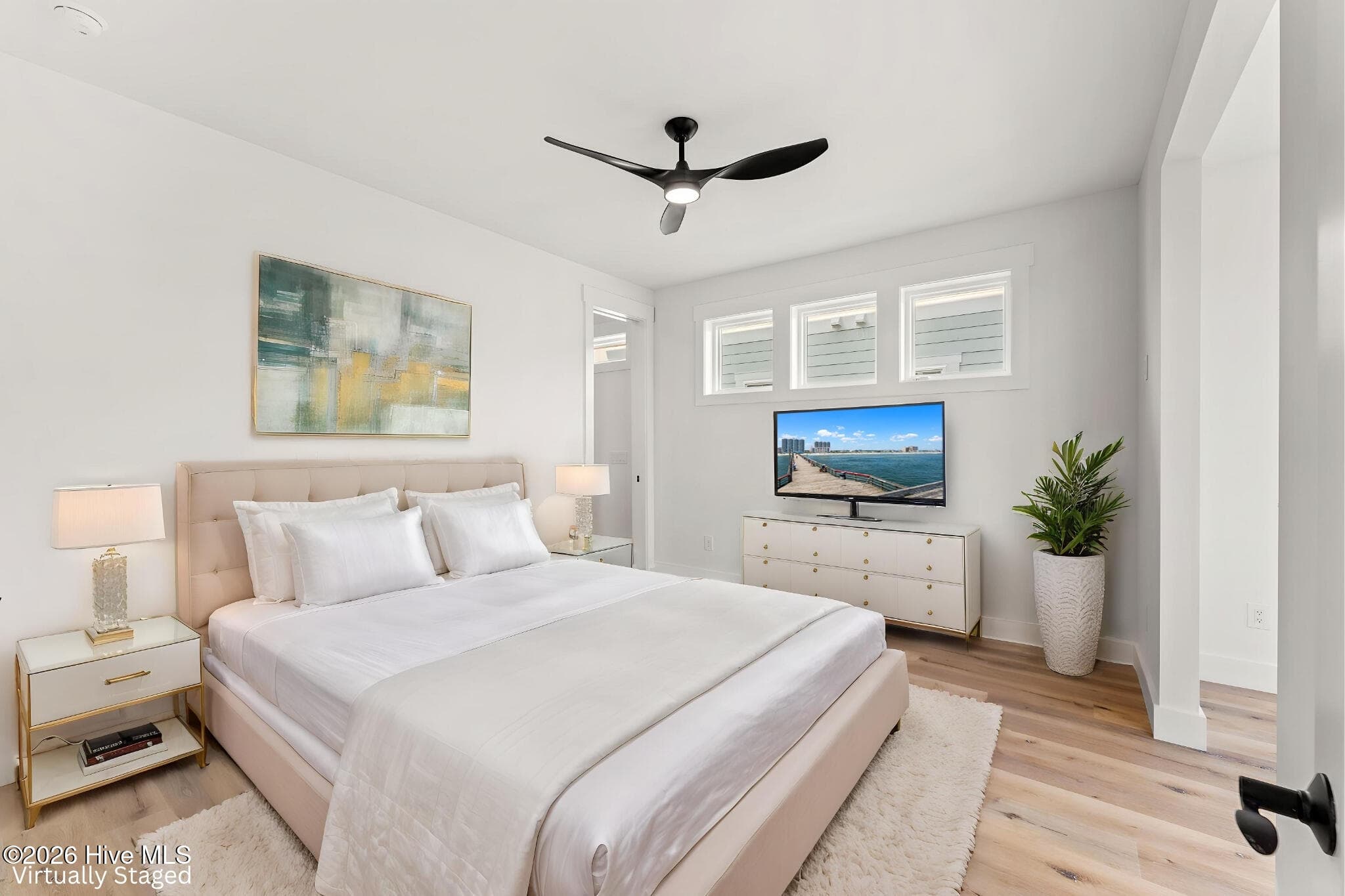 Marsh side bedroom first level staged - 41 Grand View Drive, Ocean Isle Beach, NC 28469