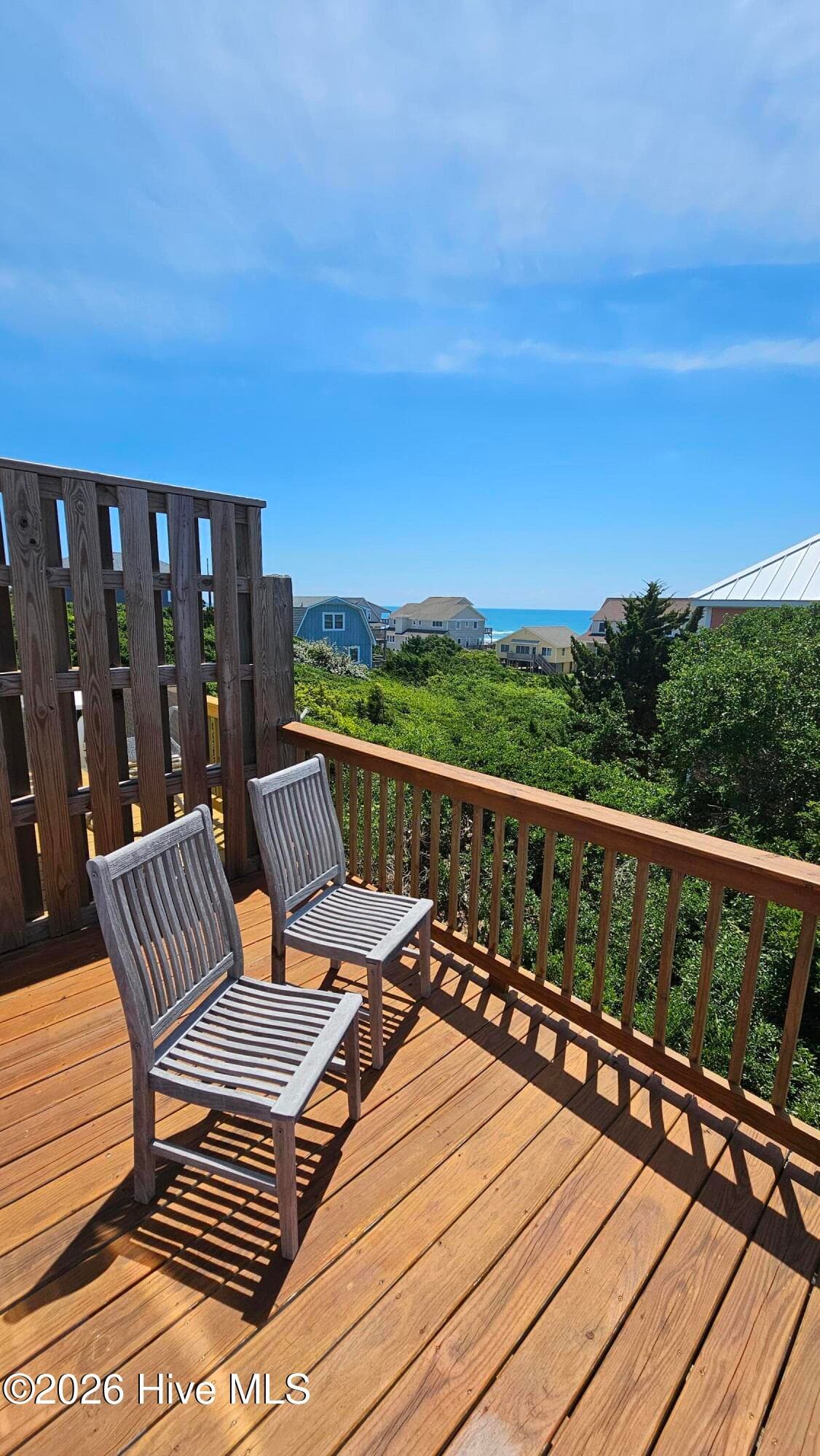 Private deck off main bedroom with ocean views - 102 W Scotch Bonnet Drive, Emerald Isle, NC 28594
