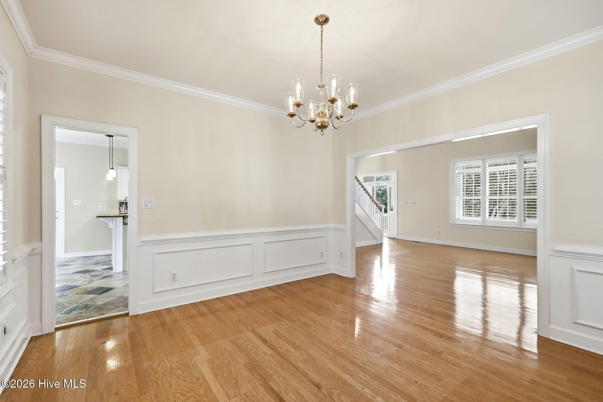Dining room into living room and kitchen - 104 Talford Drive, Atlantic Beach, NC 28512