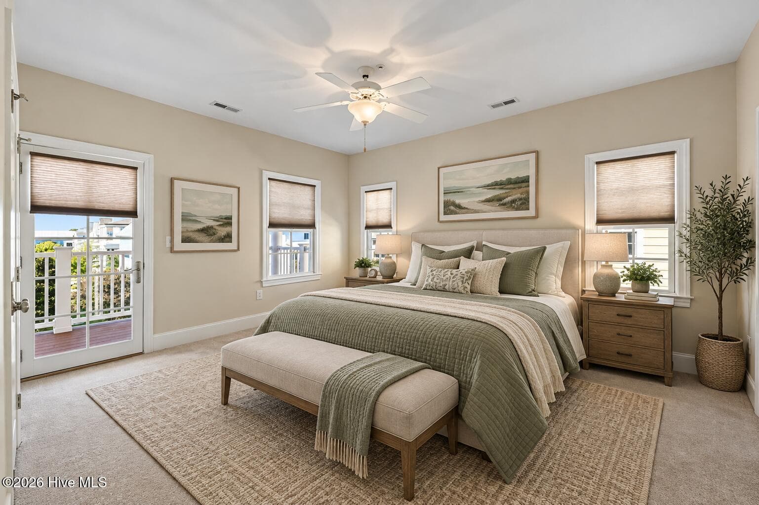 Furniture is Virtually Staged Bedroom #3 with adjoining Private Bathroom and Front Porch. - 207 S Academy Street, Washington, NC 27889