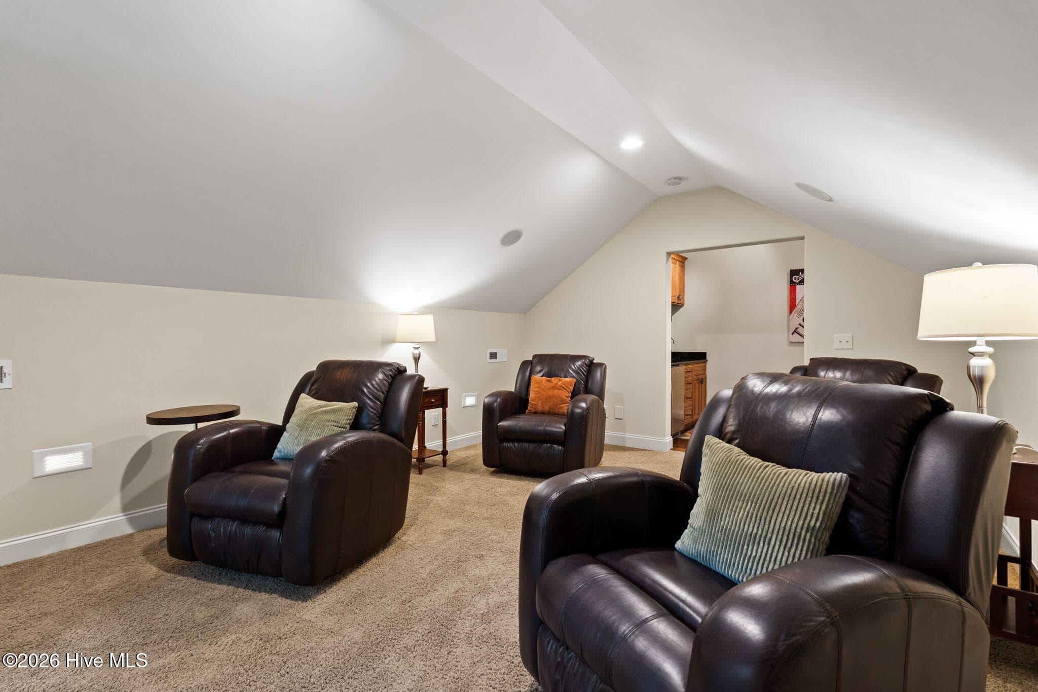 Seating in media room - 3858 Ridge Crest Drive, Southport, NC 28461