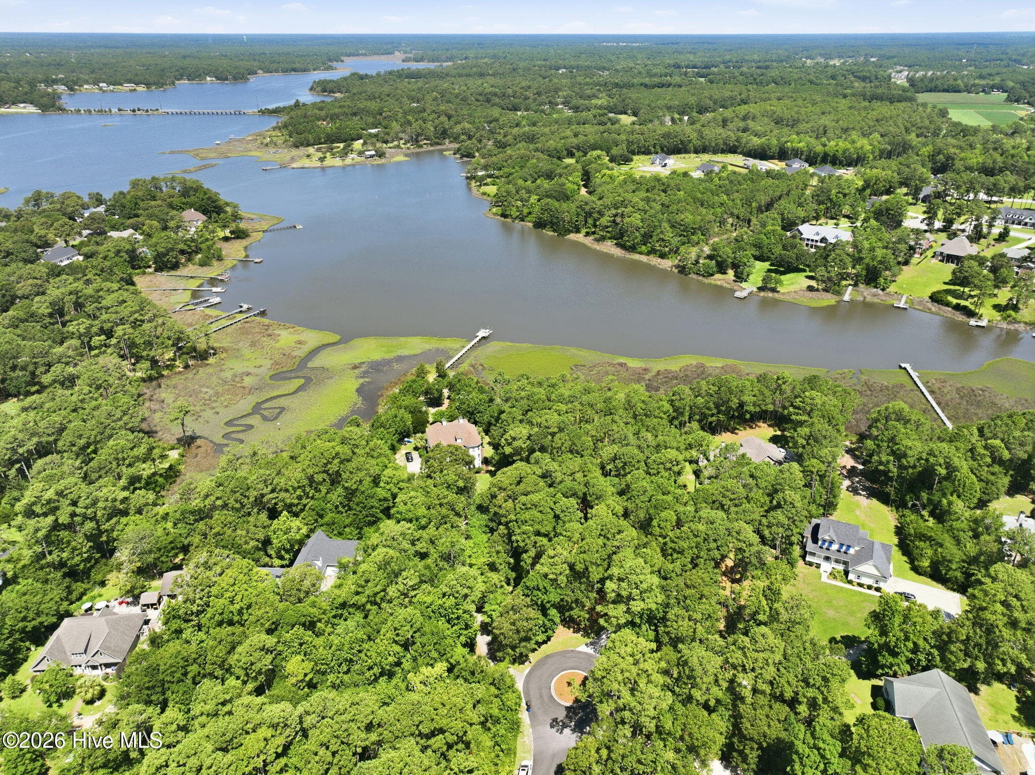 Aerial Overlooking the Waterways - 123 White Swan Way, Swansboro, NC 28584