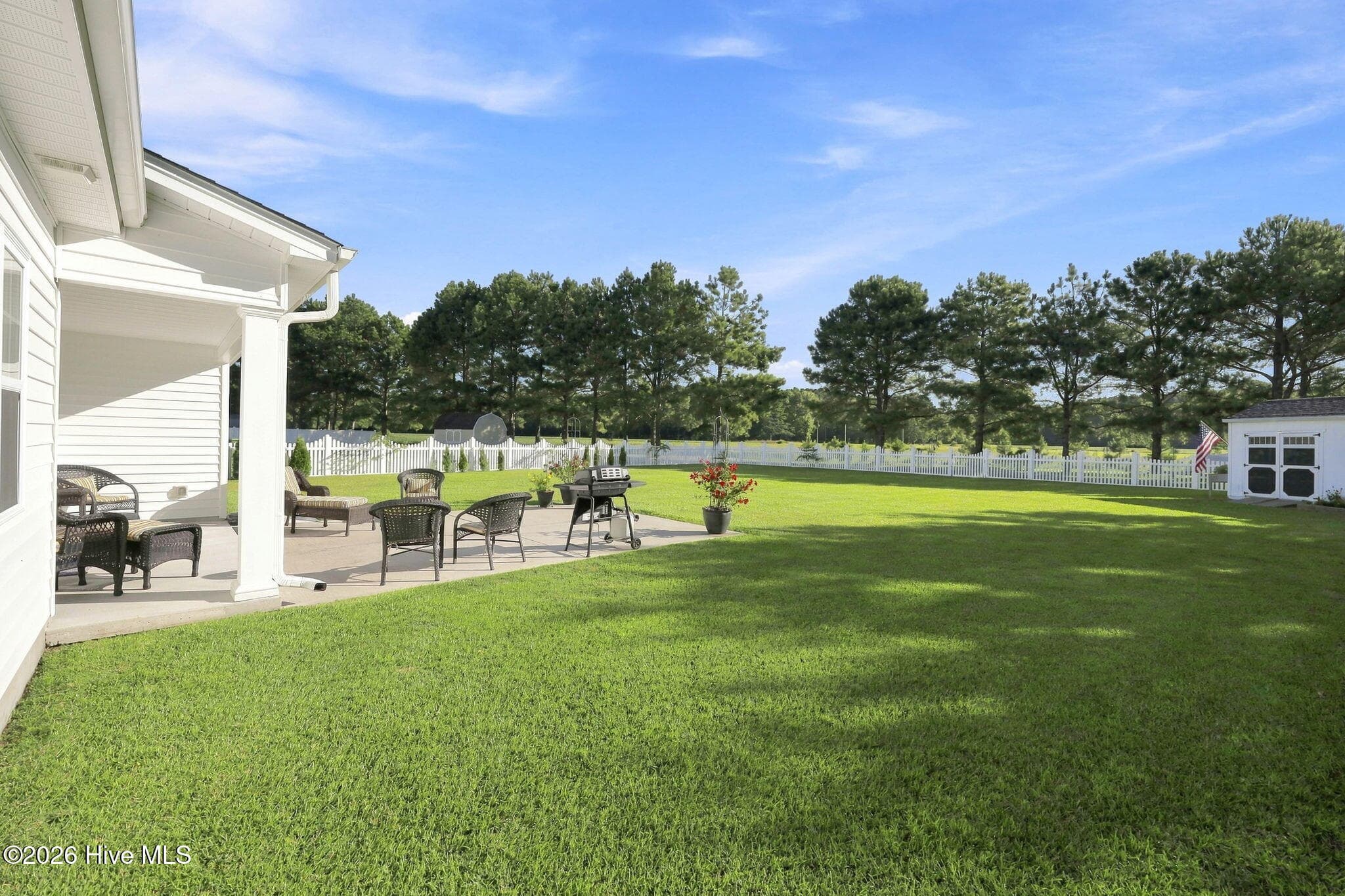 Manicured backyard - 201 Asheberne Drive, Washington, NC 27889