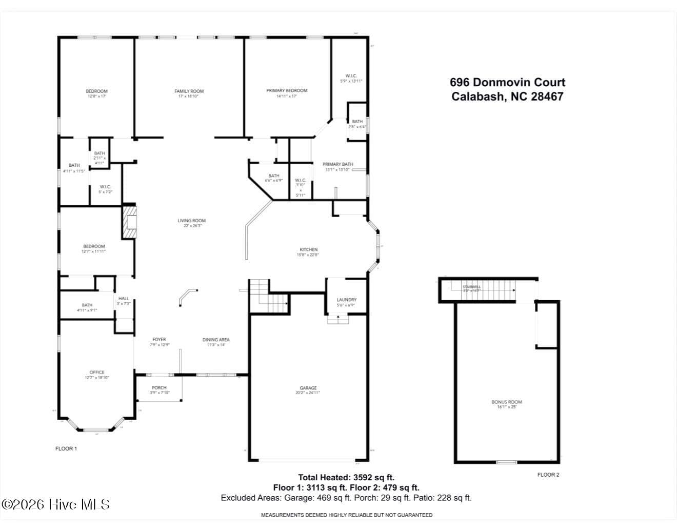Floor Plan - 696 Donmovin Court NW, Calabash, NC 28467