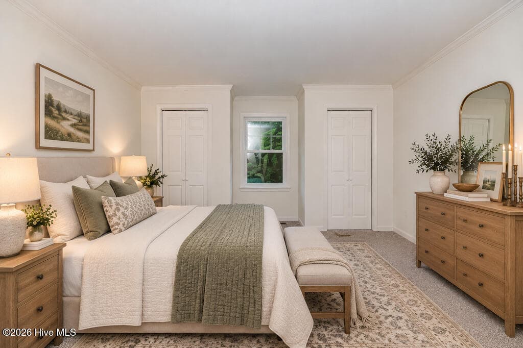Primary bedroom virtually staged - 828 Chatham Road, Rockingham, NC 28379