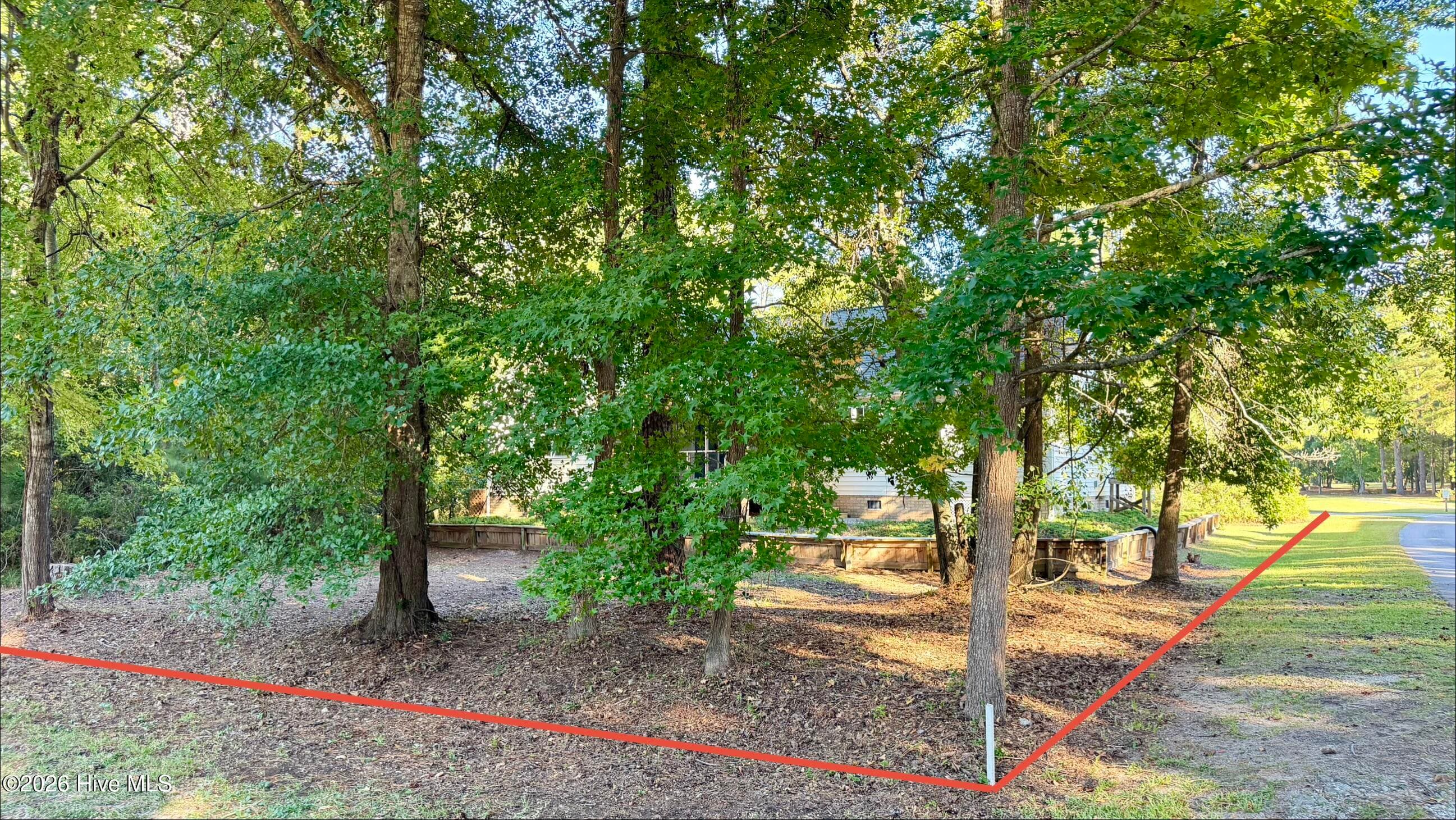 Red property lines are approximation. The view from the W corner of the property! - 1114 Barkentine Drive, New Bern, NC 28560