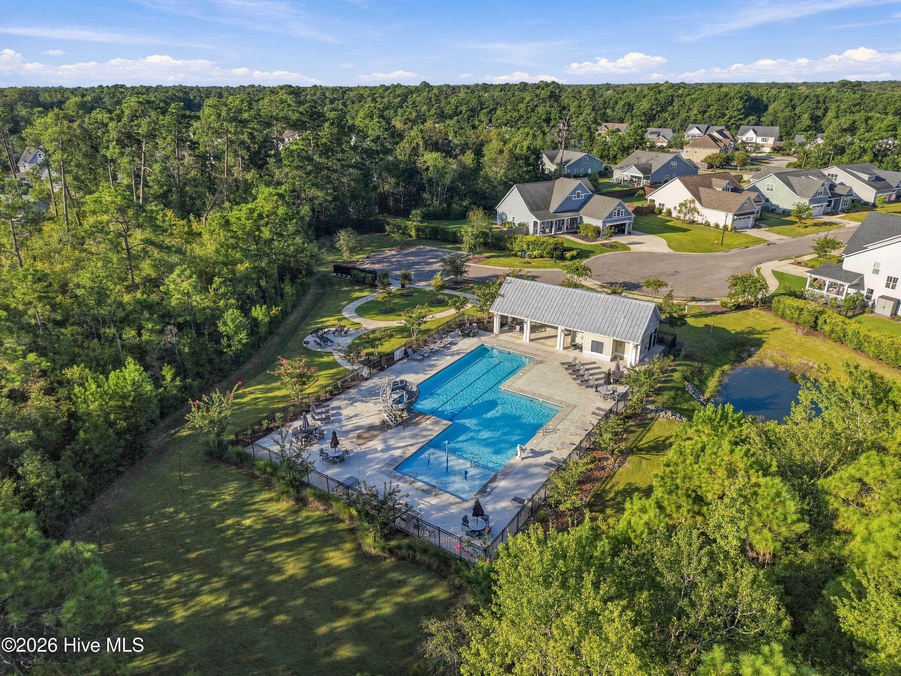 Community Pool Aerial - 11 Lemongrass Court, Hampstead, NC 28443