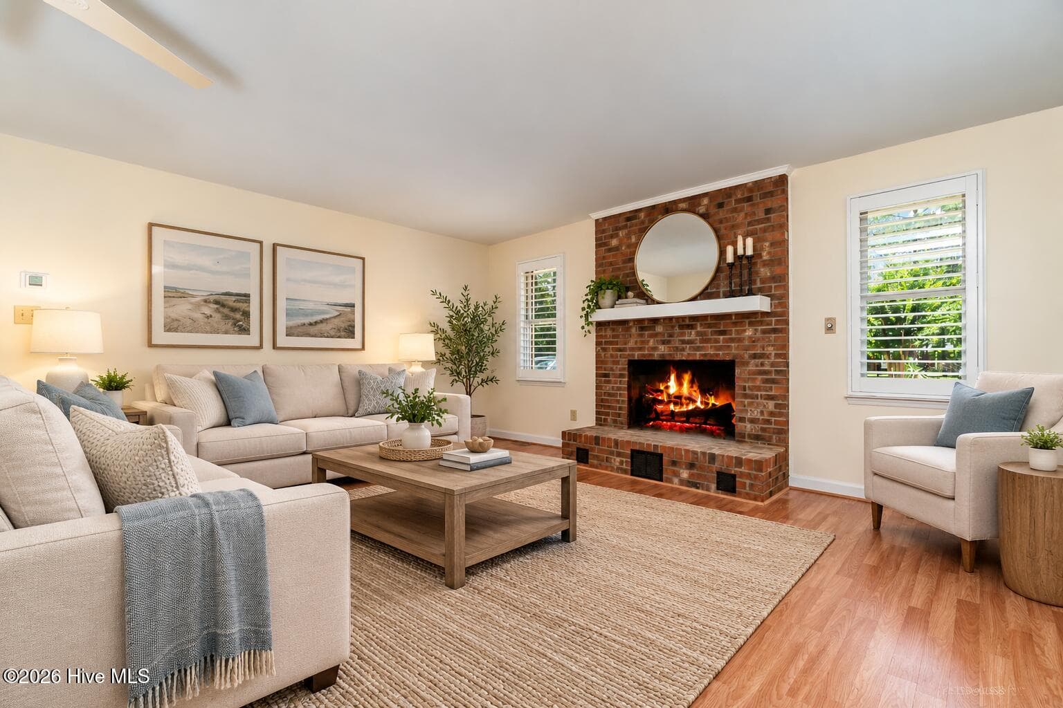 Living Room. Virtually staged using AI. Actual property conditions may vary. - 6200 Ibis Lane, New Bern, NC 28560