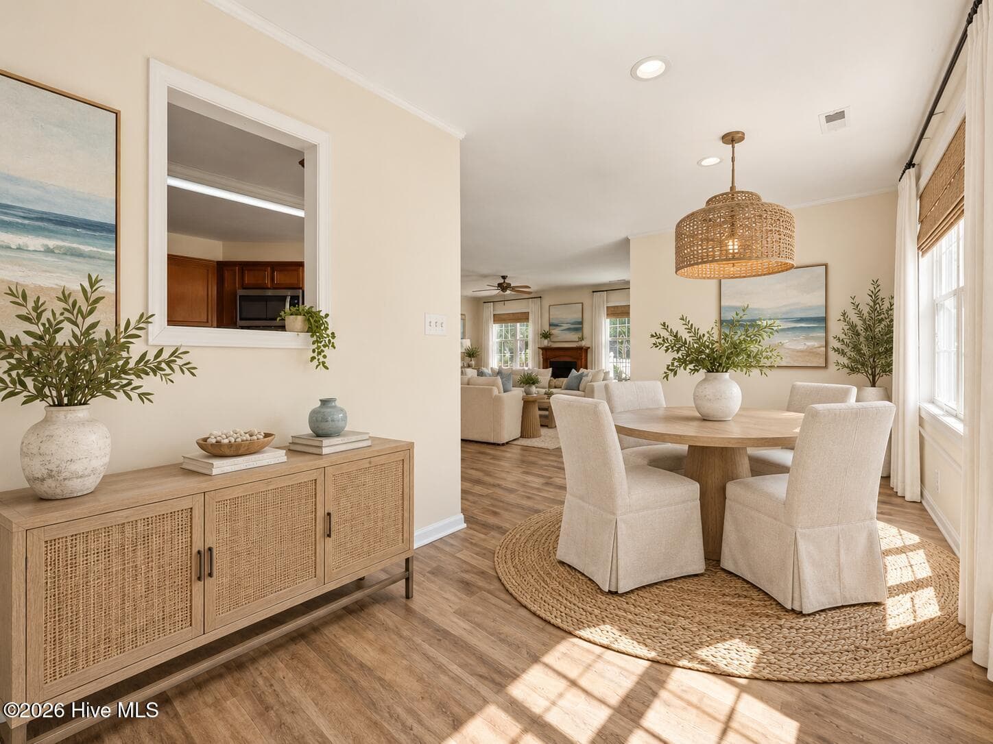 Virtually staged dining area - 702 Hummingbird S, Swansboro, NC 28584