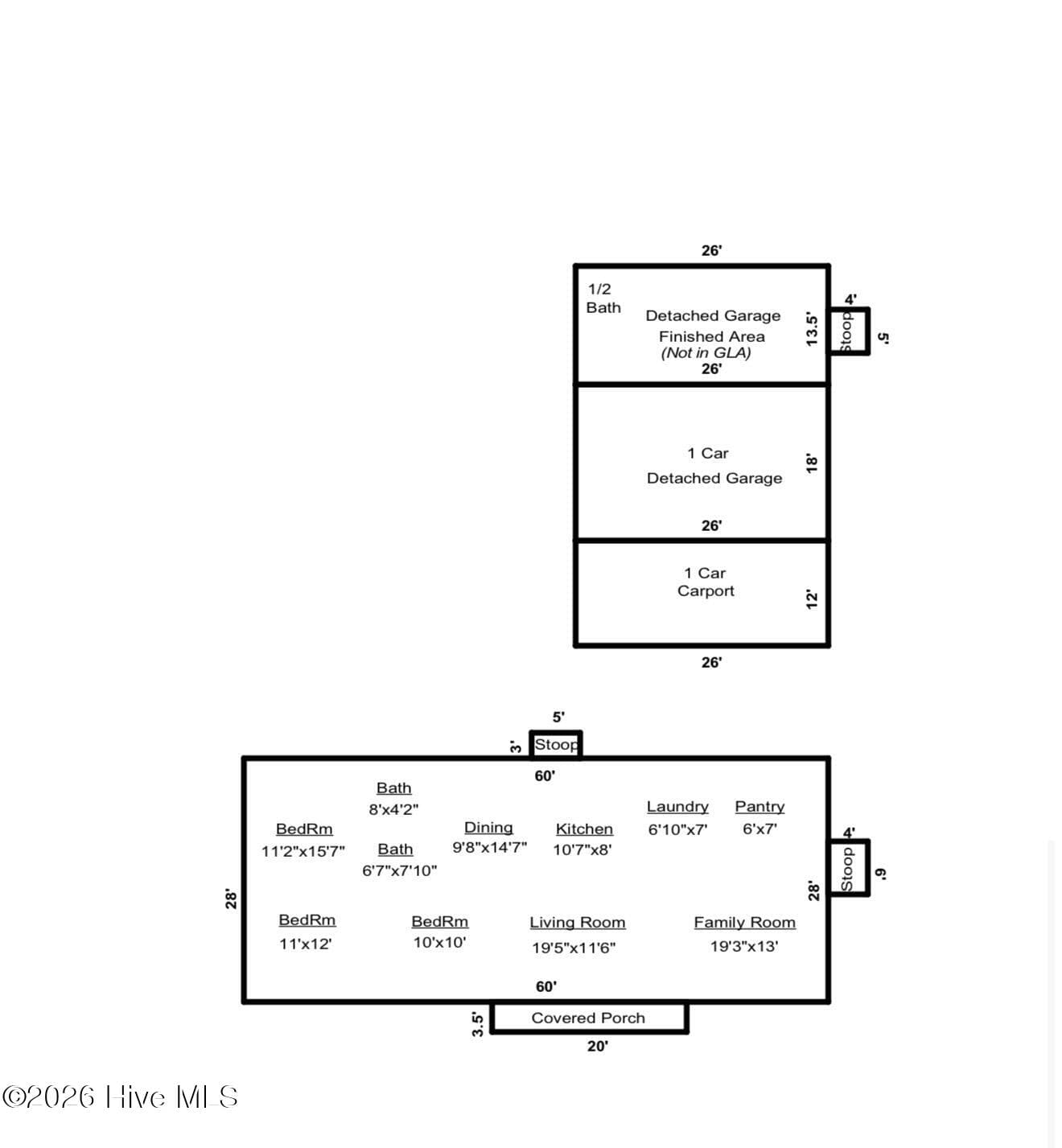 Floor Plan - 2992 Cherry Lane, Kinston, NC 28504