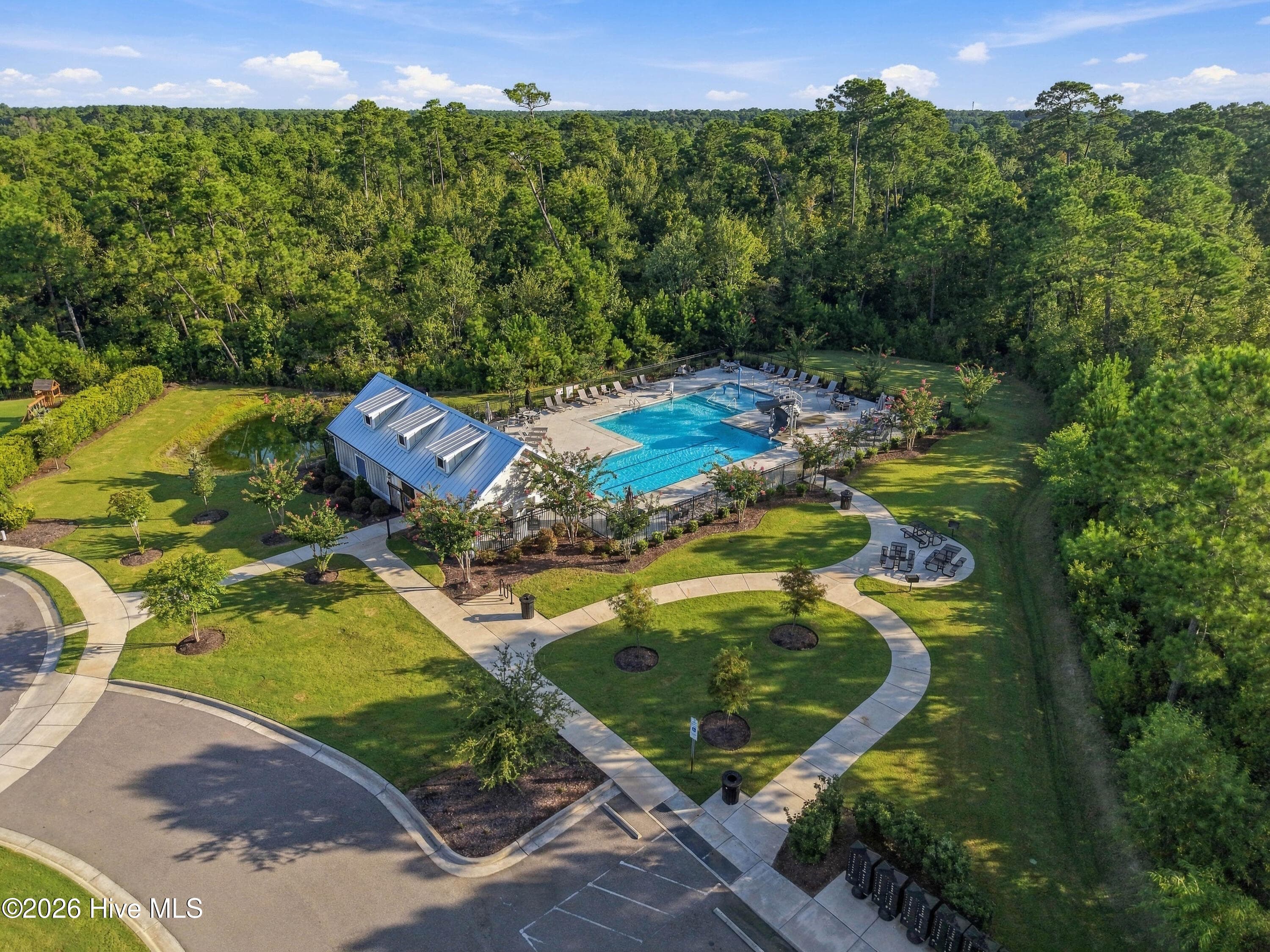 Community Pool Aerial - 11 Lemongrass Court, Hampstead, NC 28443