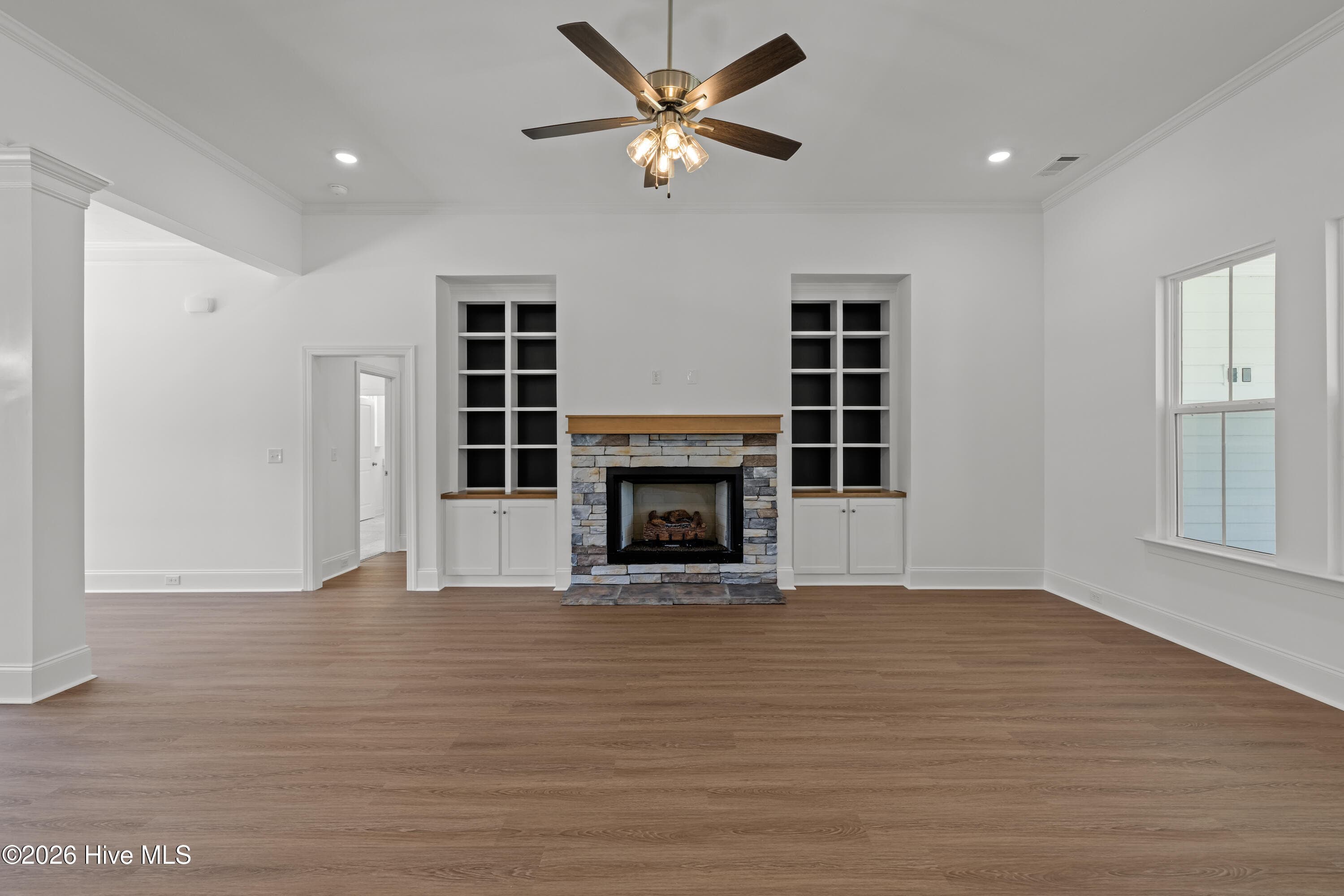Built-ins next to the gas fireplace - 1550 Bellingham Drive, Beech Island, SC 29842