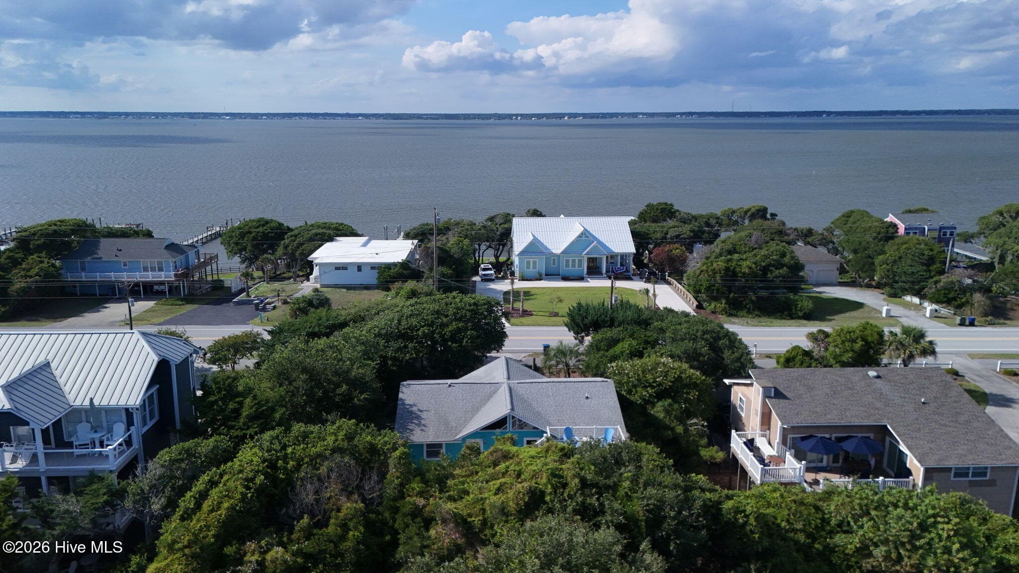 Aerial View to Bogue Sound - 1607 Emerald Drive, Emerald Isle, NC 28594