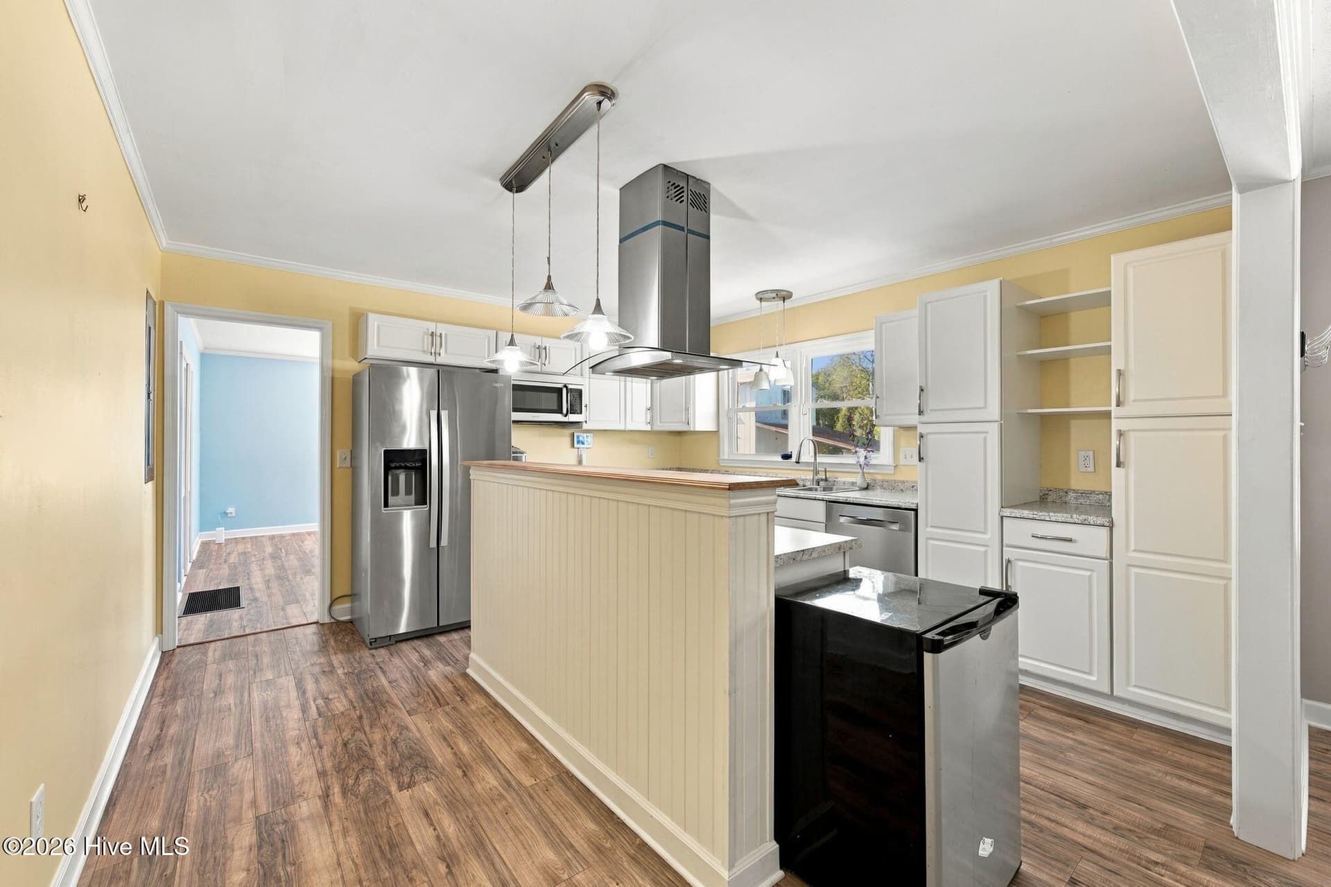 kitchen with stainless steel appliances and hood range - 1405 Antioch Road, New Bern, NC 28560
