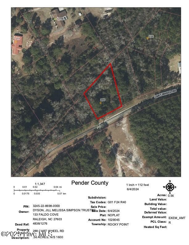 Residential Lot at 288 Cart Wheel Road, Rocky Point, NC 28457, photo 4 of 4