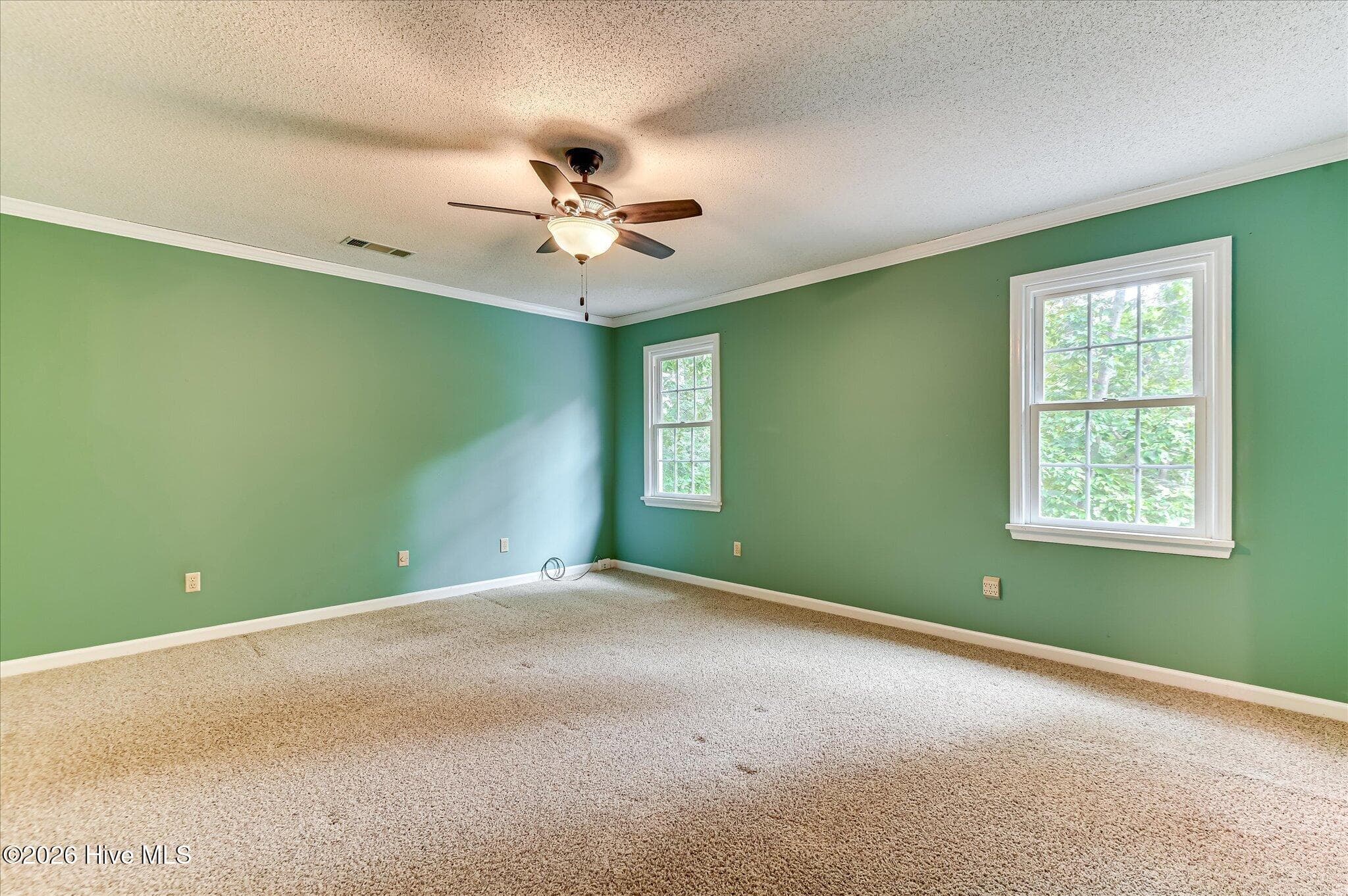 Upstairs Primary Suite with a walk-in closet and private bath, and freshly-cleaned carpet. - 307 Wakefield Lane N, Martinez, GA 30907