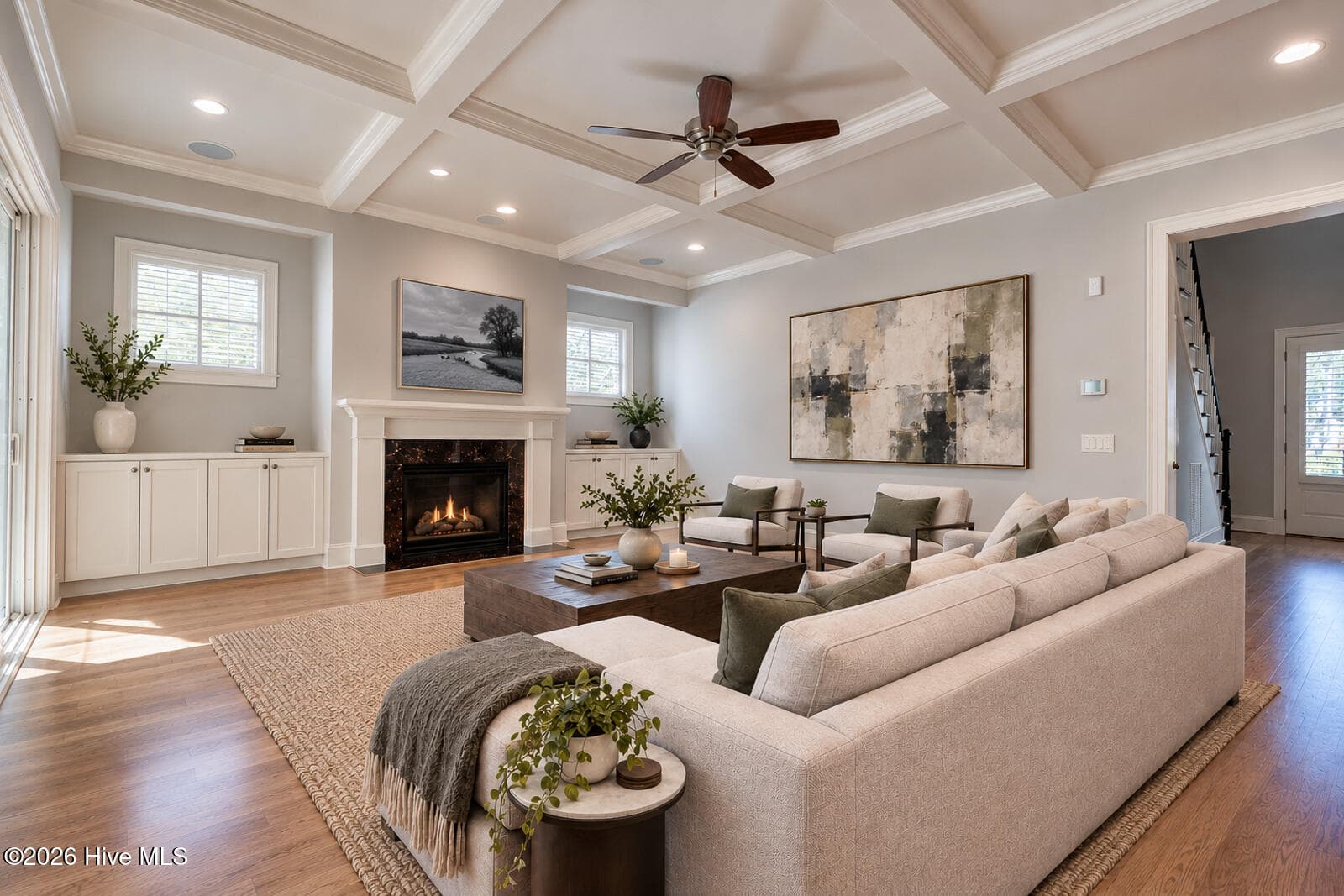 Great Room - virtually staged - 5206 Old Garden Road, Wilmington, NC 28403