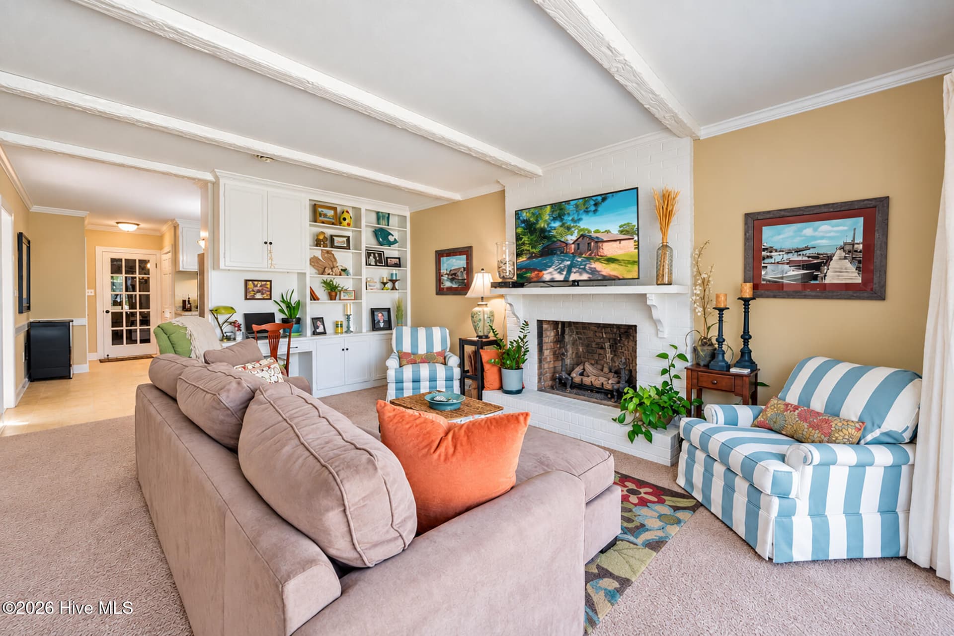 Fireplace and built-ins - 2128 Rivershore Road, Elizabeth City, NC 27909