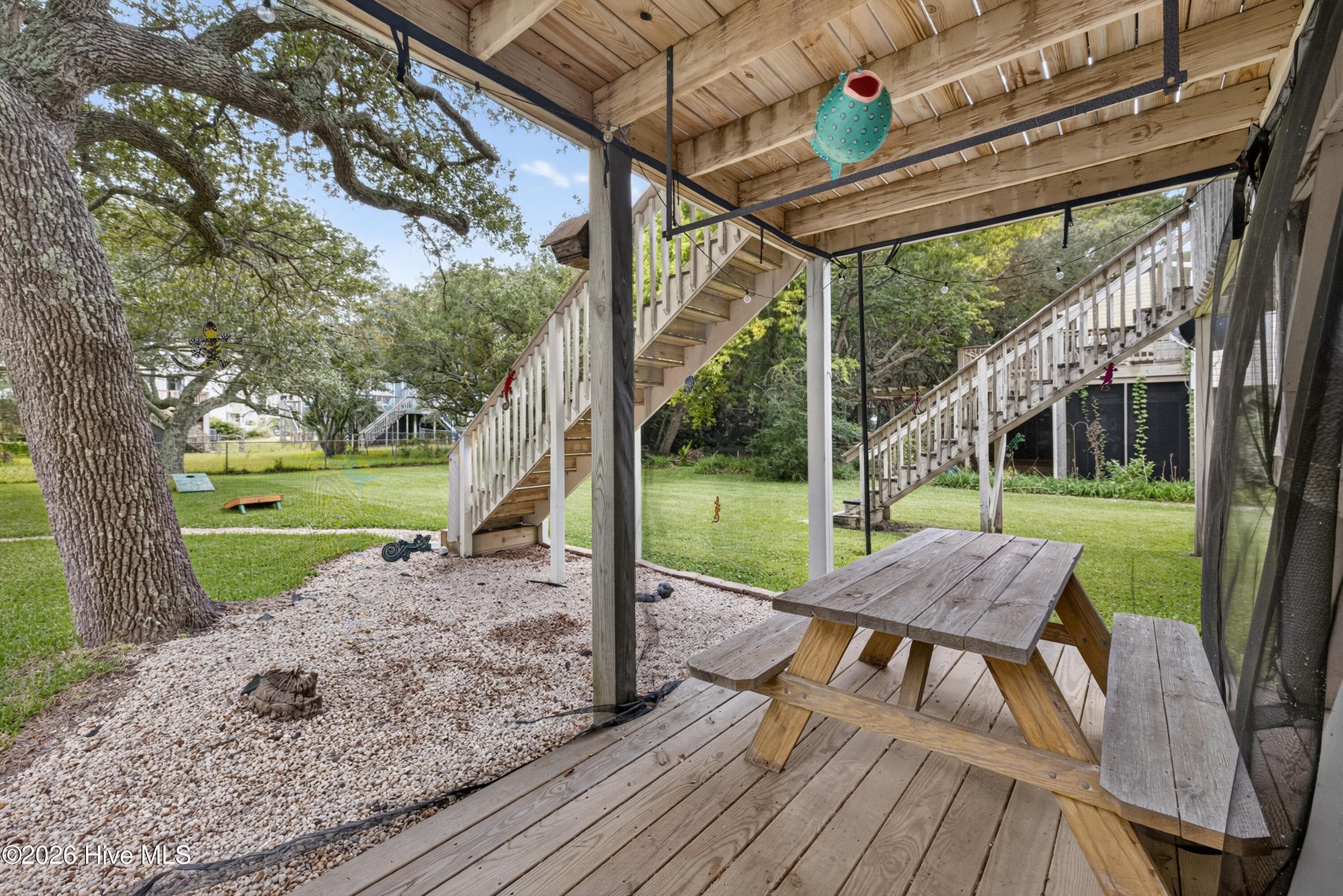 Lower level porch - 301 Bay Circle, North Topsail Beach, NC 28460