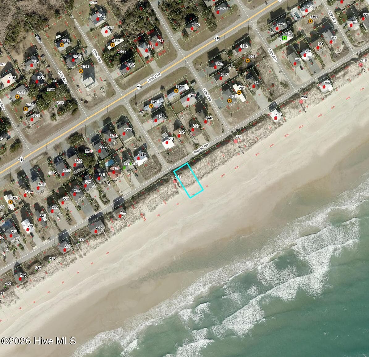Lines shown are for illustration only and do not represent exact property boundaries. A survey should be obtained for verification. - 254 1 Topsail Road, North Topsail Beach, NC 28460