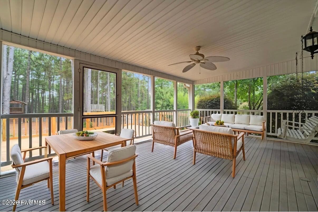 Virtually Staged Covered Screened Porch - 1316 Devonshire Trail, Aberdeen, NC 28315