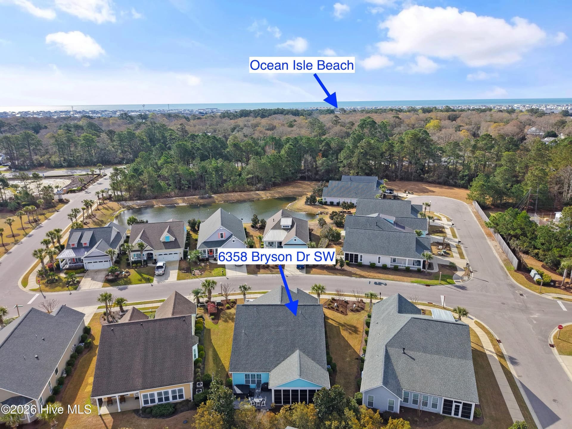 Notice the proximity to Ocean Isle Beach (island). - 6358 Bryson Drive SW, Ocean Isle Beach, NC 28469