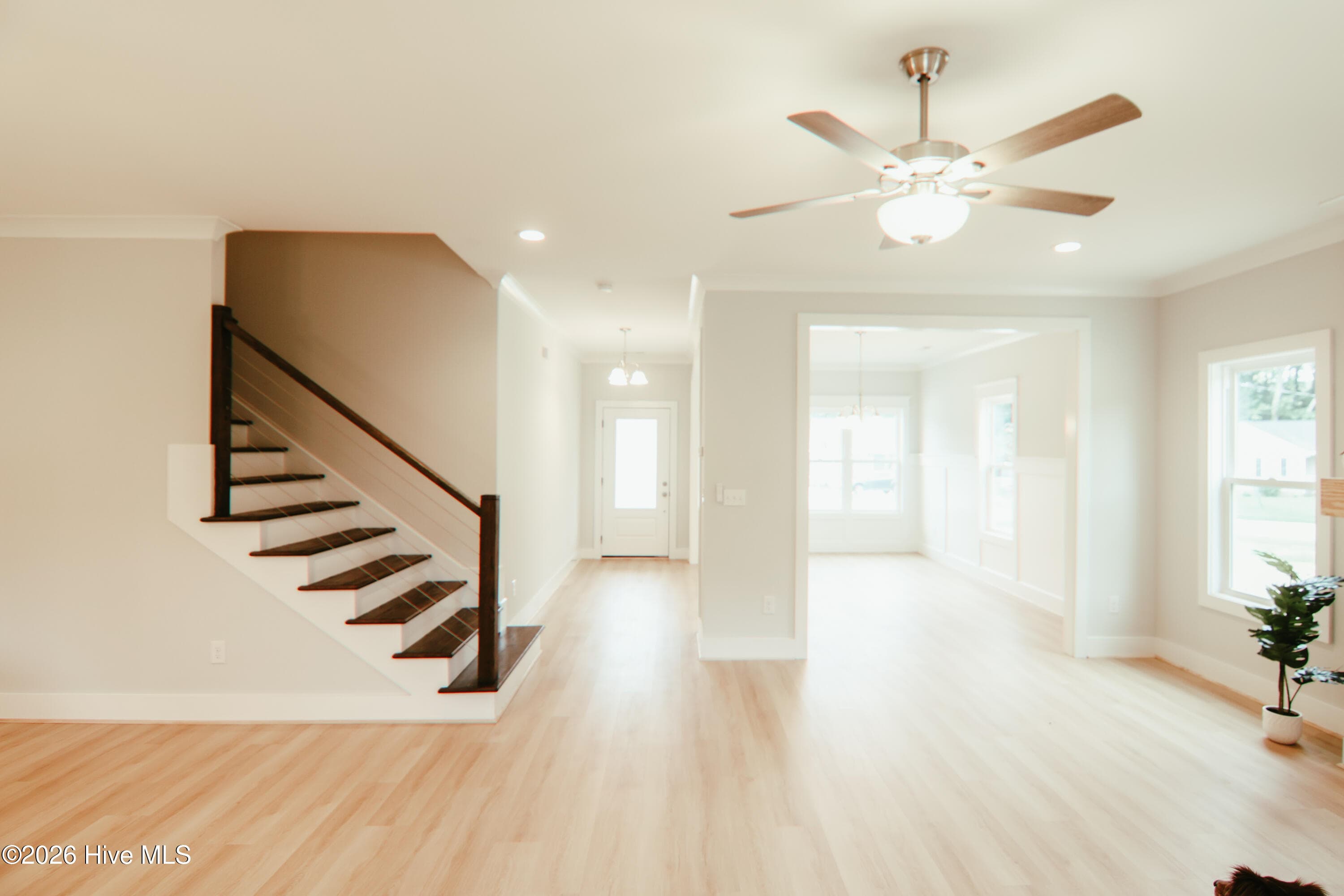 View to foyer and formal dining - 223 Glenwood Trail, Goldsboro, NC 27534