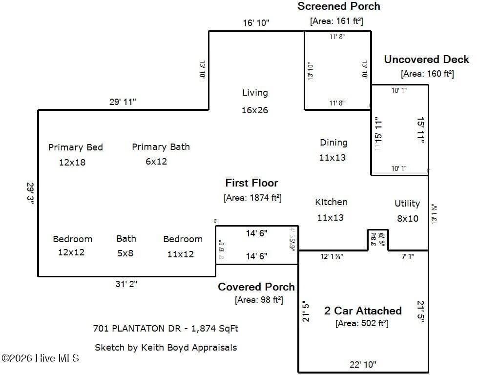 SKETCH - 701 Plantation Drive, New Bern, NC 28562